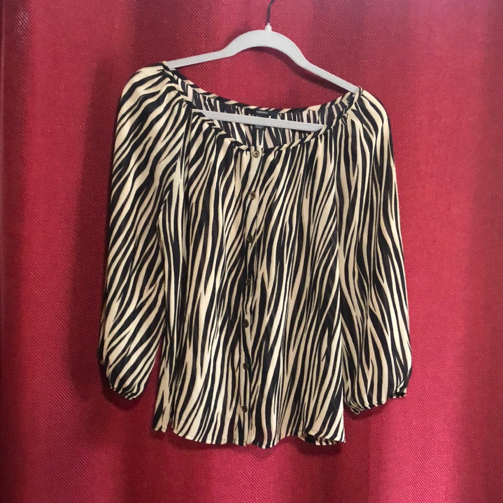 Forever 21 Zebra Print Blouse